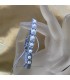 Perlas naturales cultivadas en pulsera de macramé ajustable y terminación de plata 