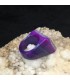 Ágata cristal lila tallada en anillo macizo