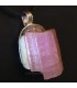 Rubelíta o Turmalina rosa natural sobre cuarzo en colgante de plata de ley