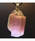 Rubelíta o Turmalina rosa natural sobre cuarzo en colgante de plata de ley