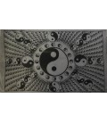 Tapiz del Yin Yang estampado en algodón con flecos