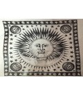 Sol Luna y Estrellas en tapiz con flecos 180x110 cm