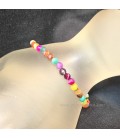 Agatas multicolor facetadas de 4mm en pulsera elastica