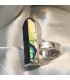 Cuarzo titanium cromático en anillo de plata de ley