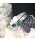 Tsavorita granate verde en anillo de plata de ley realizado a mano