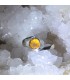 Hesonita o Granate amarillo en anillo realizado a mano en plata de ley