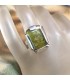 Uvarovita o Granate verde en anillo exclusivo de plata de ley