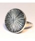 Avalón radial o concha marina natural en anillo de plata de ley