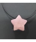 Cuarzo rosa en colgante de estrella con agujero