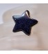 Estrella de Aventurína noche o azul en anillo de plata de ley ajustable