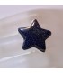 Estrella de Aventurína noche o azul en anillo de plata de ley ajustable