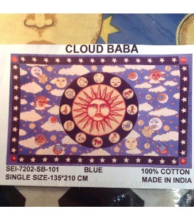 Zodíaco, Sol y nubes en tapiz de algodon de 135x210 cm