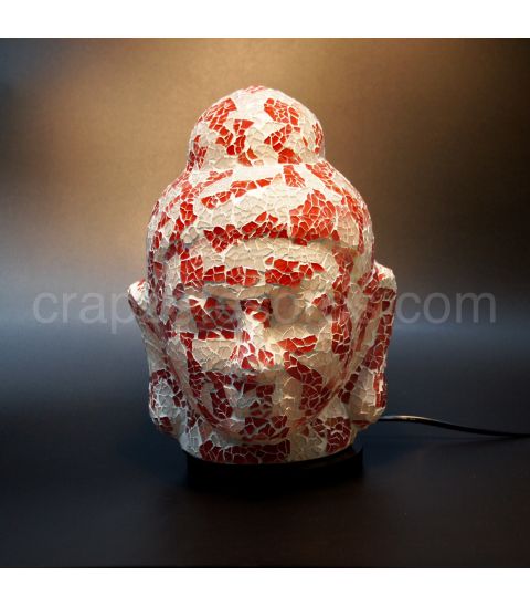 Lámpara cabeza de Buda de cerámica y cristal