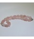 Cuarzo rosa rodados en collar con cierre de reasa marinera de acero