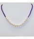 Perlas naturales cultivadas en gargantilla de macramé ajustable