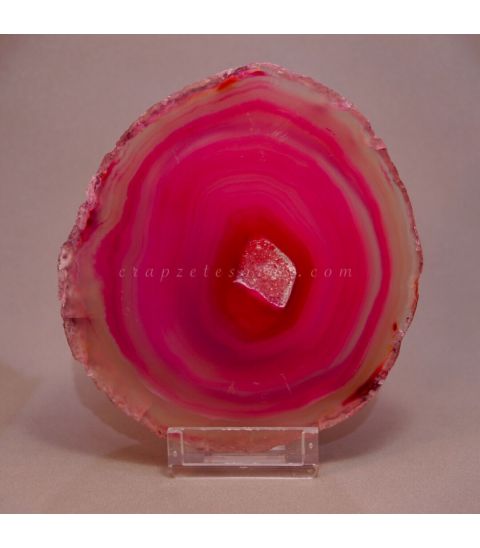 Placa de Ágata lila con cristales de cuarzo de Brasil