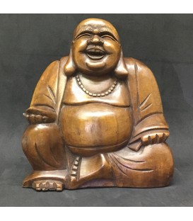 Buda Hotei tallado a mano en madera de la India