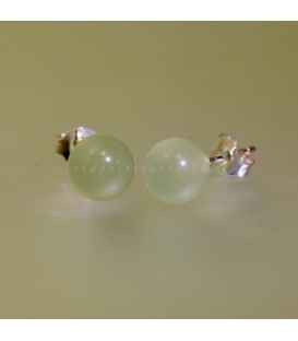 Jade esferas en pendientes y plata