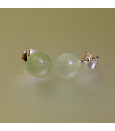 Pendientes Jade bola y plata