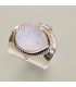 Ágata cristal en anillo de plata de ley ajustable