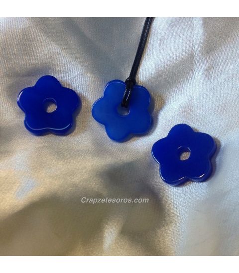 Colgante flor Agata azul