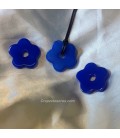Agata azul en colgante flor con agujero