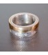 Doble anillo de oro y plata con 10 Circonitas