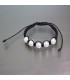 Perlas naturales cultivadas en pulsera de macramé ajustable