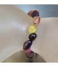 Rodaditos de Turmalinas  multicolor en pulsera elástica