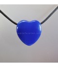 Ágata azul corazón en colgante con agujero