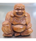Buda Hotei tallado en madera de la India