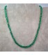 Ágata verde facetada en collar con cierre de plata de ley