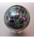 Zoisita con rubí natural tallada en forma de esfera