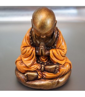 Buda meditación de resina con túnica amarilla
