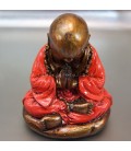Buda meditación de resina 10 cm con túnica roja