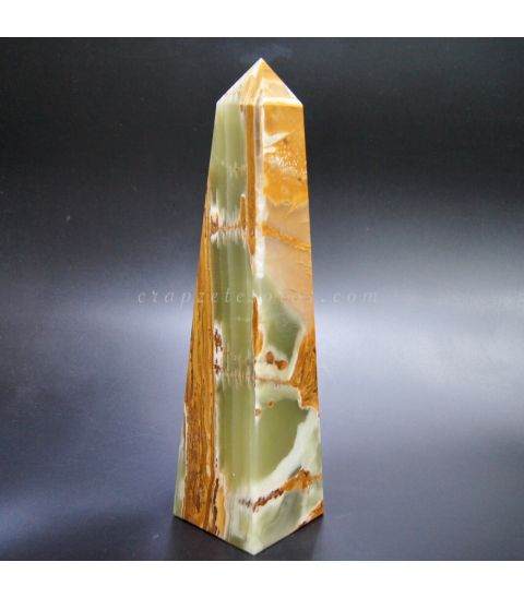 Obelisco de Ónix verde de Pakistán variedad de calcita