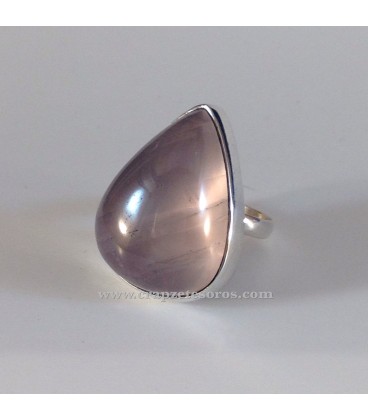 Anillo de plata de ley con Cuarzo rosa