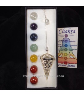 Pendulo relicario de los Chakras con estrella de Salomon en metal