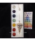 Pendulo relicario con esferas de Chakras y estrella de Salomon en metal