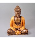 Buda meditación 16 cm resina con túnica naranja