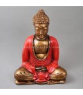 Buda meditación 16 cm resina con túnica roja