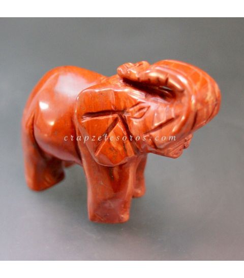 Jaspe rojo tallado en forma de elefante de Brasil