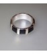 Shungitas talla rectangular en anillo exclusivo de plata de ley