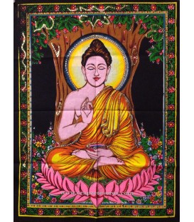 Hermoso Buda meditación sobre tapiz