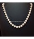 Collar de Perlas esféricas cultivadas, montadas con nudos y cierres de plata de ley