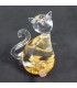 Oro de ley en láminas en gatito de cristal