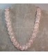 Cuarzo rosa disco en collar con cierres de plata de ley
