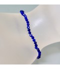 Lapislázulis facetados de 2mm en pulsera elástica