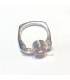 Creación de Cuarzo rosa en anillo de plata de ley 