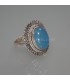 Cuarzo azul en anillo de plata de ley